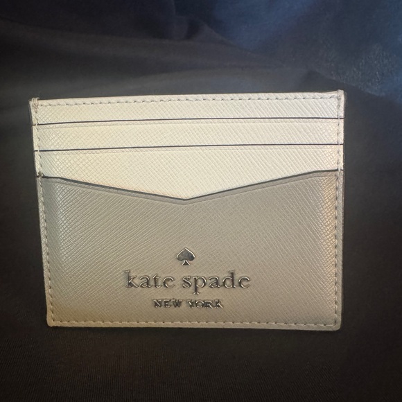 Kate Spade Two Toned Gray & White Card Holder - Picture 1 of 6